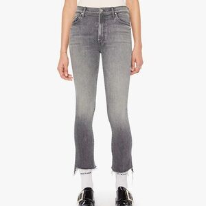 MOTHER The Insider Crop Step Gray Denim Jeans